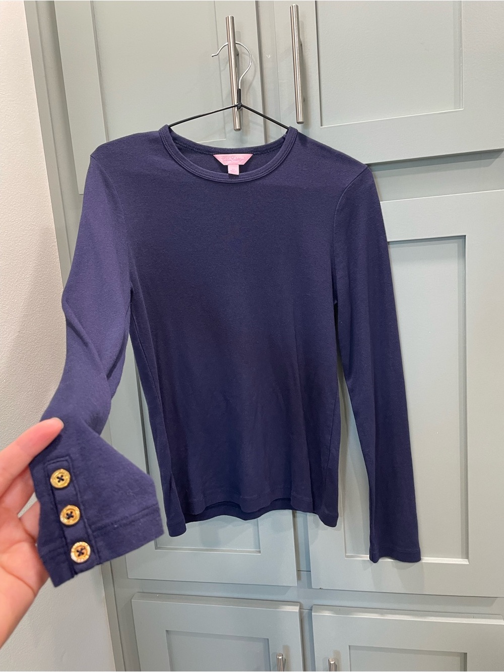 Lilly Pulitzer Navy Crewneck Long Sleeve Top